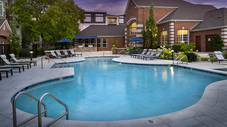 Resort-Inspired Pool with Sundeck and Lounge Seating