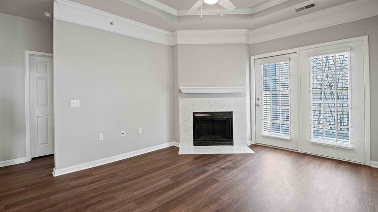 Updated Room and Marble Fire Place